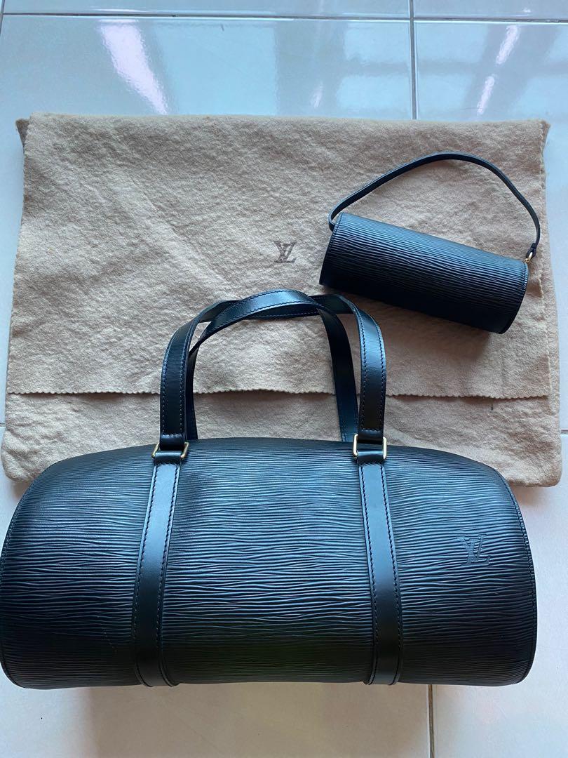 Authentic Louis Vuitton Epi Leather Soufflot Barrel Bag w Mini