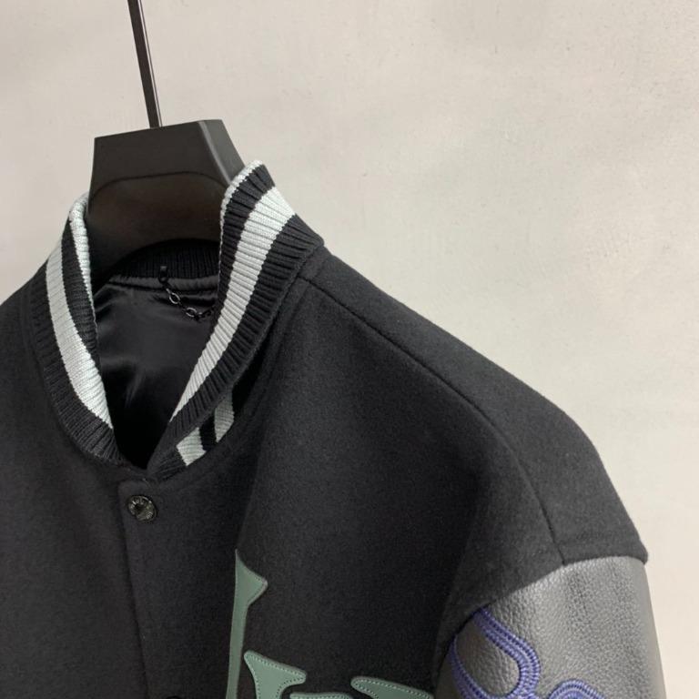 Louis Vuitton Black & Chains-Camo Varsity Jacket