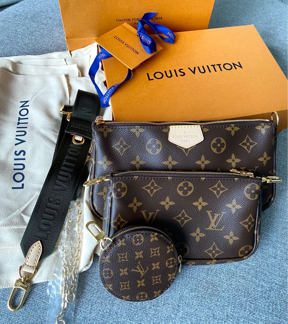 Authentic Louis Vuitton LV M44813 Multi Pochette Accessories (Khaki/Green,  Pristine Condition), Luxury, Bags & Wallets on Carousell