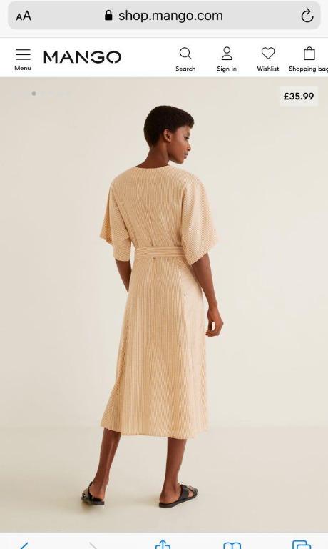 Mango Bow Linen Blend Dress Women s Fashion Tops Sleeveless on Carousell