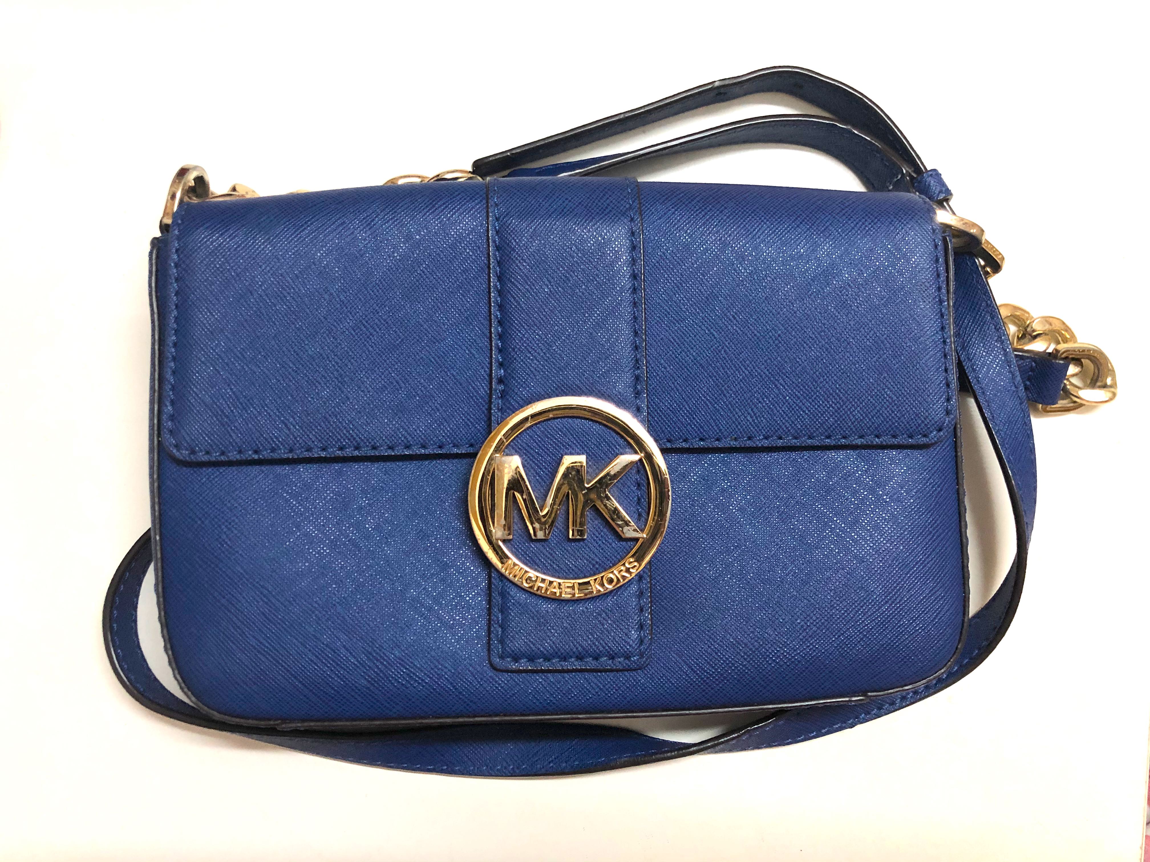 MK royal blue crossbody bag, 名牌, 袋 