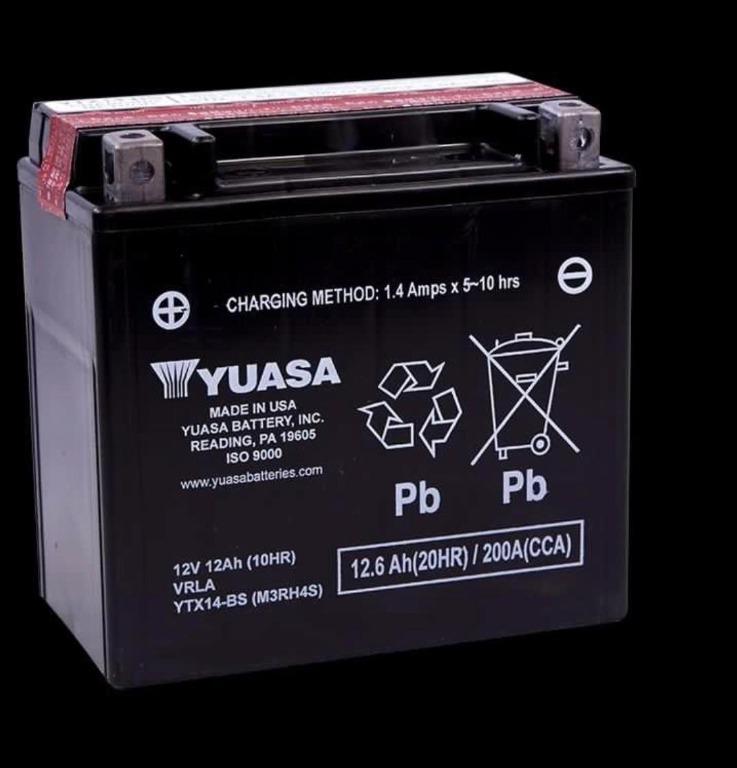 New Yuasa YTX14-BS Battery, Motorcycles, Motorcycle Accessories on