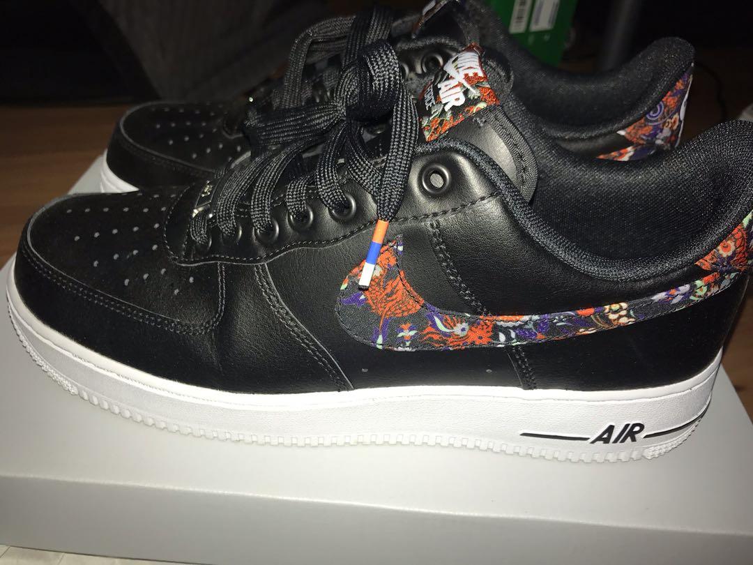 Nike air force 1 low black floral top