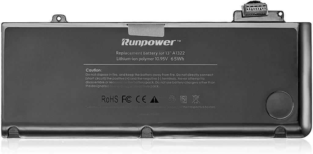 Runpower Replacement Battery For Apple 13 Inch Macbook Pro A1278 Mid 09 Mid 10 Early 11 Late 11 Mid 12 A1322 10 95v 6000mah Electronics Others On Carousell