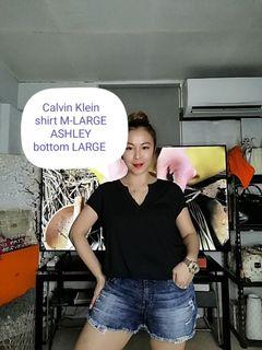 Set😊 Calvin klien shirt and Ashley shorts