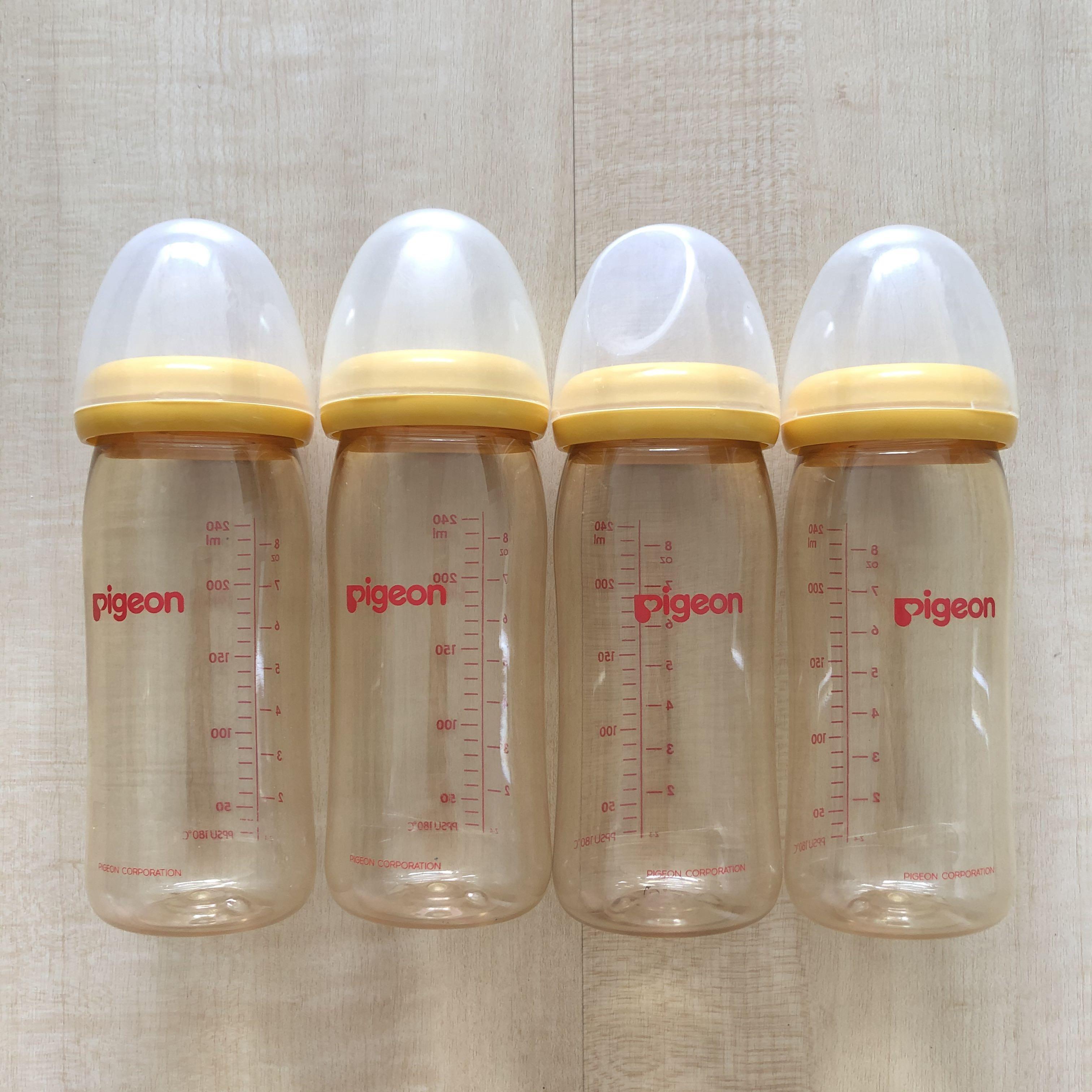 Used Pigeon Milk Bottles x 4 for TradeIn, Babies & Kids, Nursing