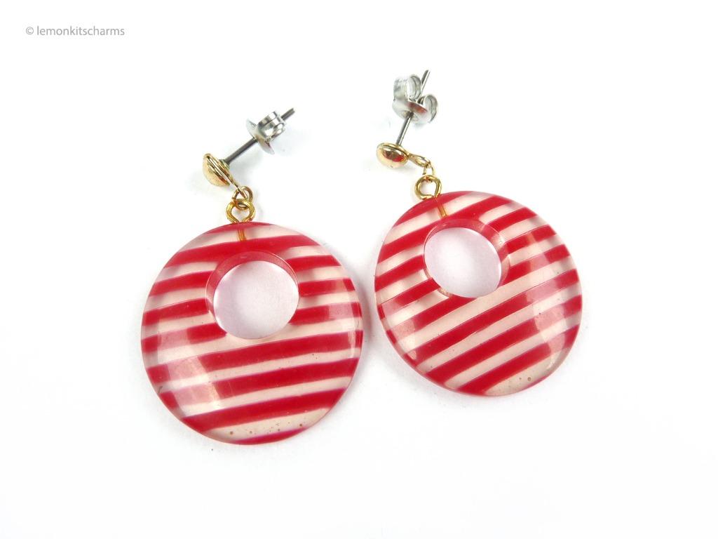 Red lucite earrings cheap