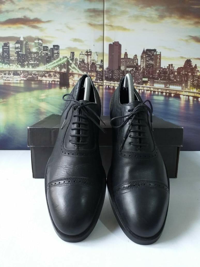 zara black formal shoes
