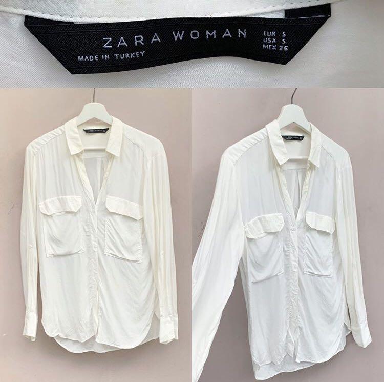 Zara Off White Soft Top, Women's 