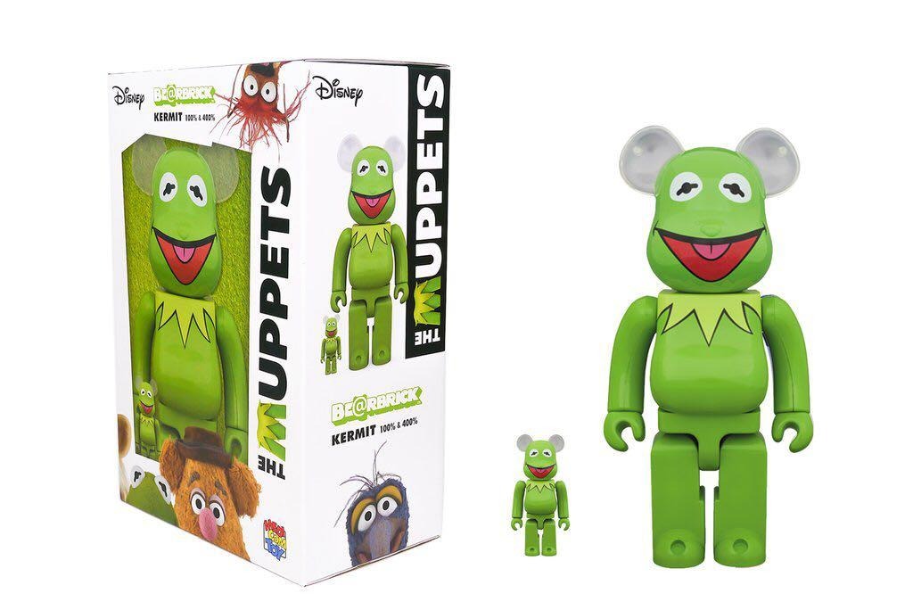 全新Bearbrick be@rbrick kermit muppets supreme 400% 100% frog