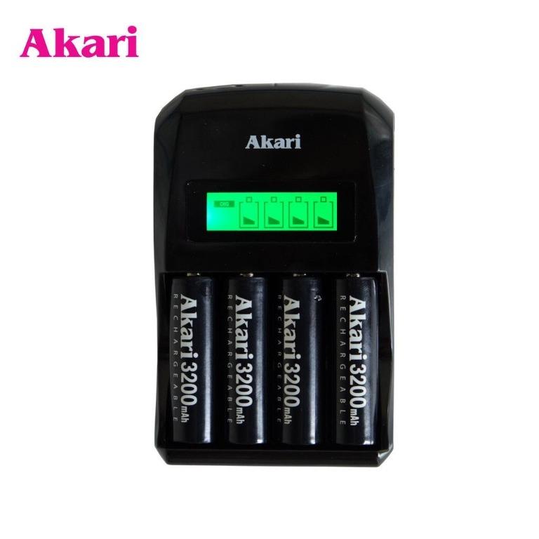 AKARI Battery Charger (ARBC-805) (Category: Chargers) located in Las Pinas. Submitted by dyoza2008 (Listing ID 1043821813, Image 2). Description: SRP- 1499.75 Battery Charger Automatic Fast charger LCD display charging status Independent charging each one Up to 1000 Cycles 4x3200mah NiMH battery 220-240Vac 50/60Hz Color: Black Charging Time: 1pc (2.5hrs) 2pcs (4hrs) 3/4pcs (7hrs).