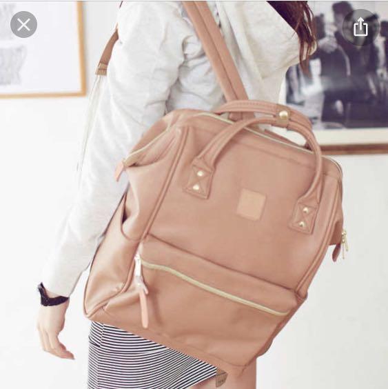 anello pink leather backpack