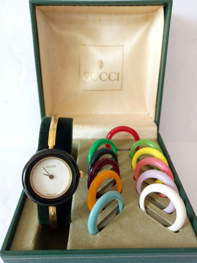 gucci bracelet watch with interchangeable bezels
