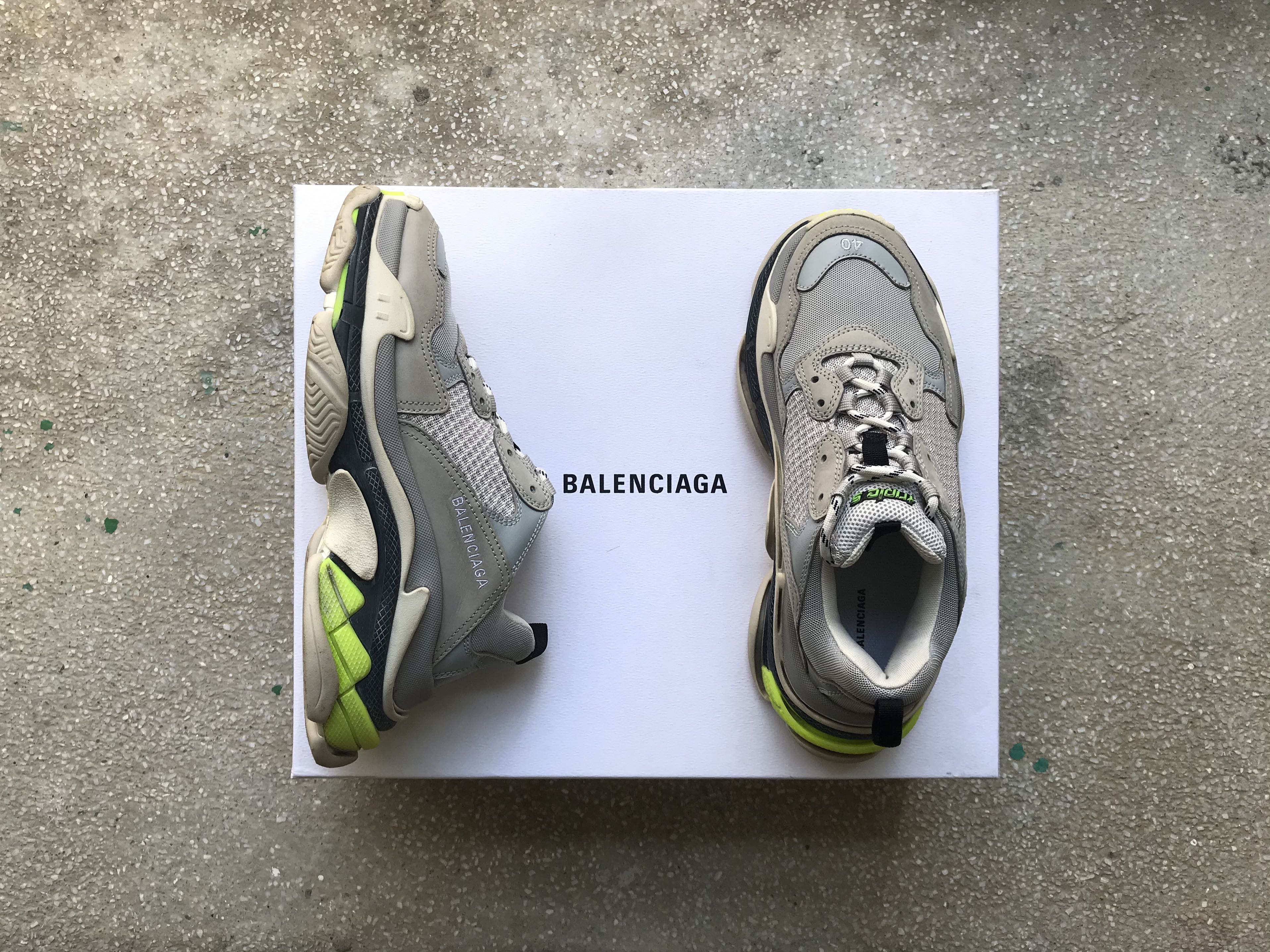 Balenciaga Triple S Grey Fluorescent 40 size 40 Carousell
