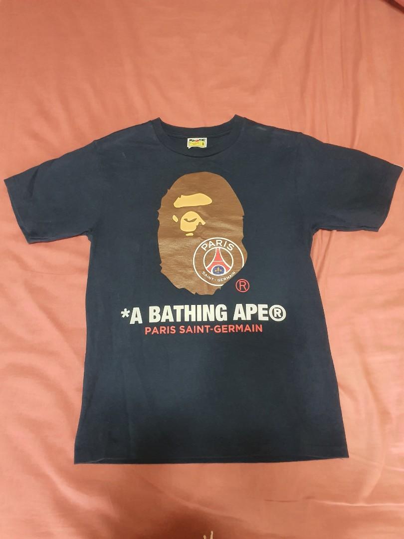 BAPE X PSG Limited Edition T Shirt Men s Fashion Tops Sets Tshirts Polo Shirts on Carousell