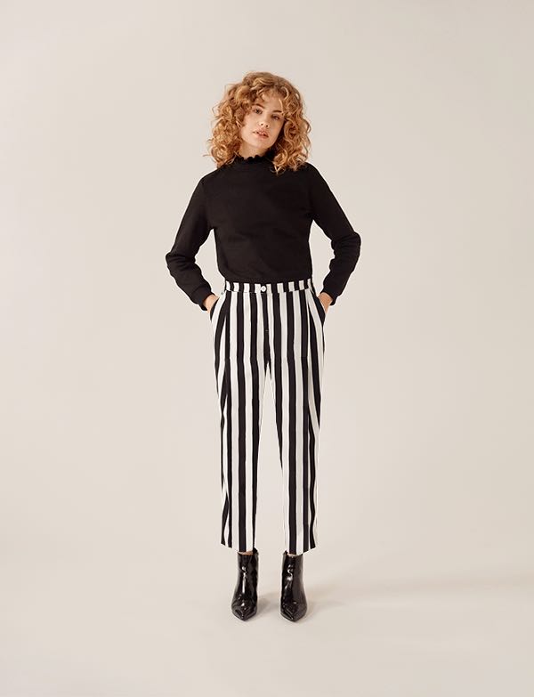 Monki striped trousers on sale