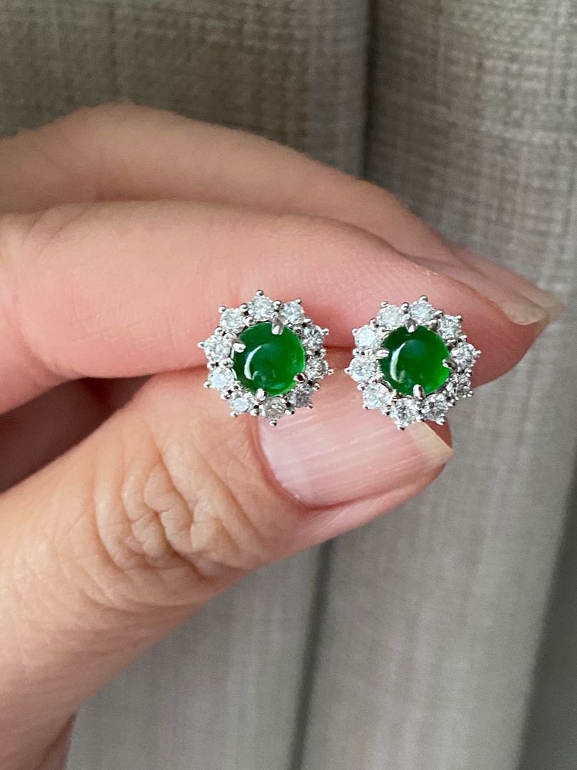 Imperial jade earrings sales