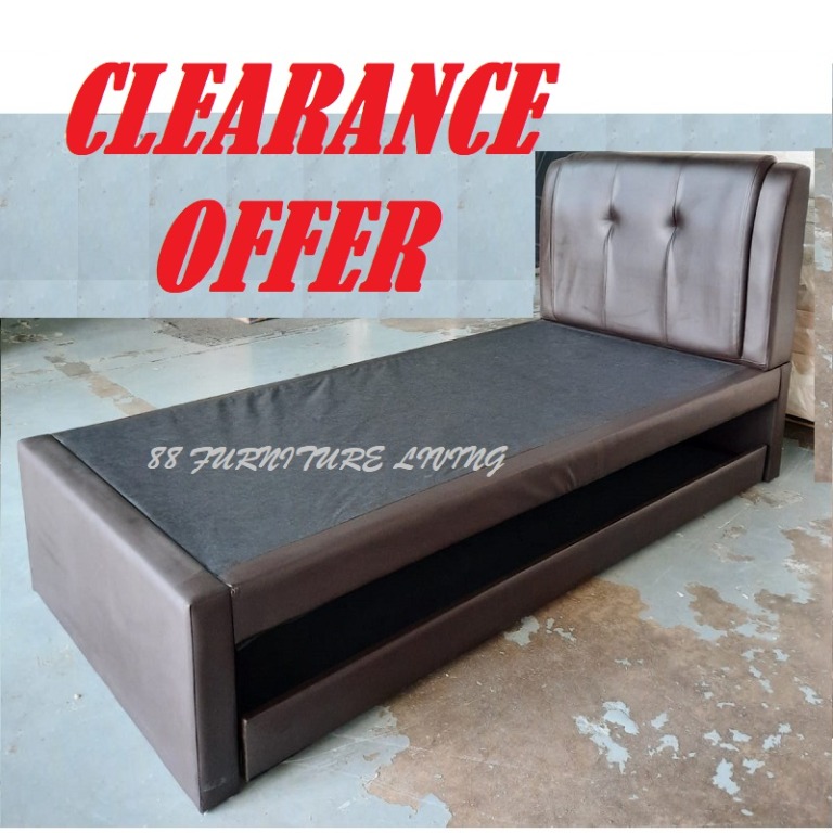 Clearance 3 In 1 Single Bed Frame With Pull Out Bed Furniture Beds Mattresses On Carousell