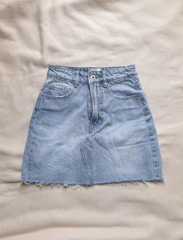 Cotton denim skirt clearance