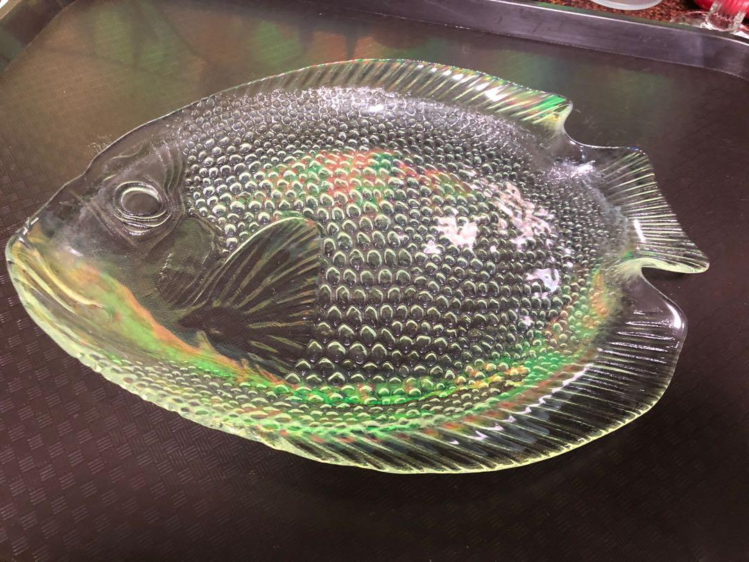 Arcoroc France Fish Serving Glass Plate Furniture Home Living Kitchenware Tableware Other Kitchenware Tableware On Carousell