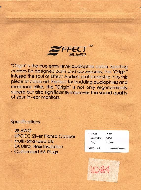 Effect Audio "Origin" 「源」 audiophile cable, 音響器材, 可攜式音響設備 Carousell