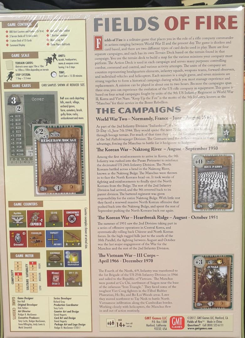 Fields of Fire Vol 1(GMT Games 2017 2nd Edition), Hobbies & Toys, Toys