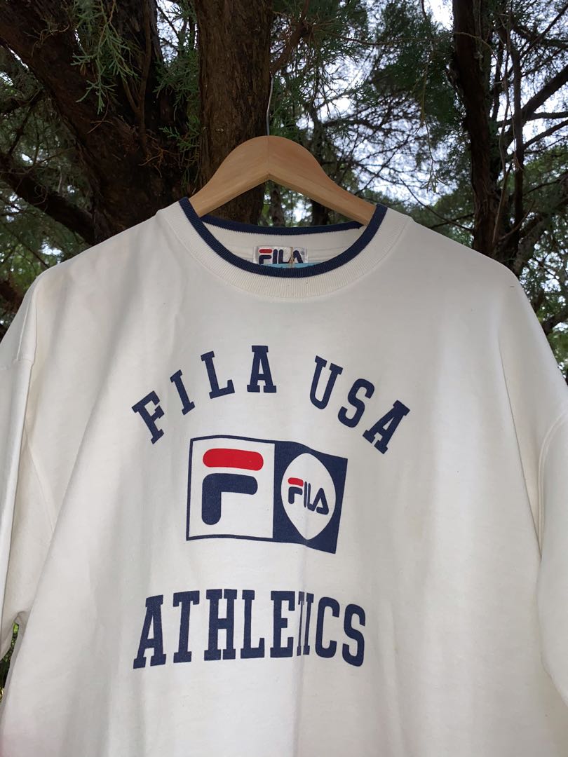 Fila red white and blue sweatshirt discount