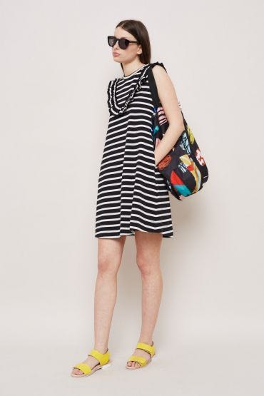 Gorman Oui Non Valance dress black and white stripes Size 6