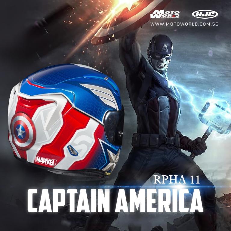 HJC RPHA11 Captain America Full Face Motorcycle Helmet PSB APPROVED ...