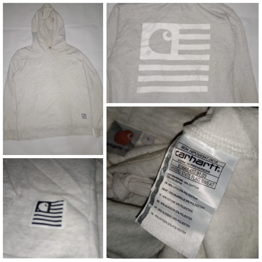 Hoodie Carhartt State Flag Fesyen Pria Pakaian Baju Luaran Di Carousell