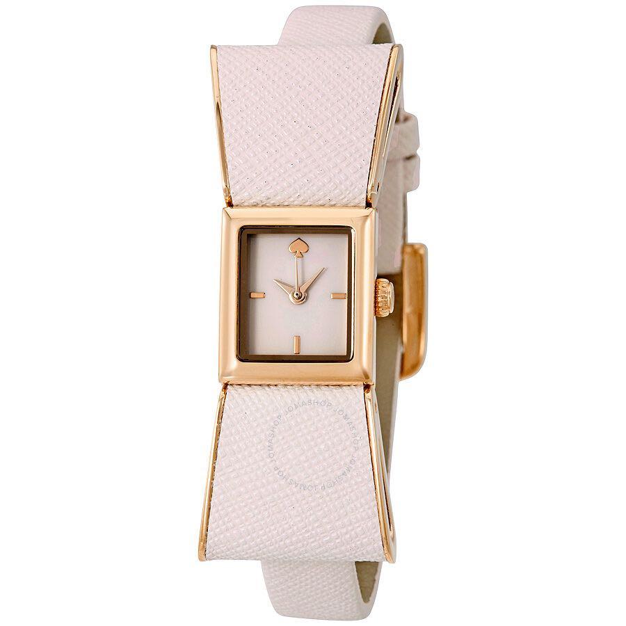 Kate Spade Kenmare Leather Pink Dial Bow Ladies Watch, Luxury, Watches