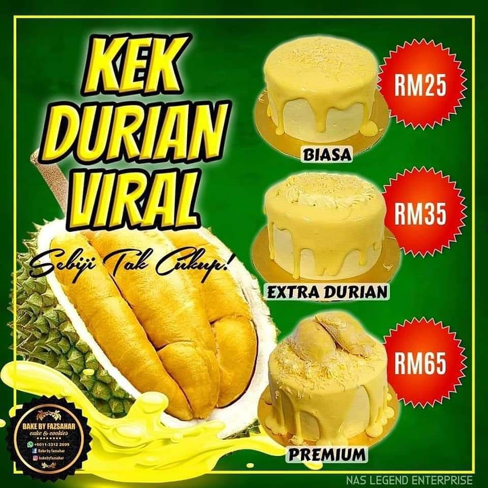 Kek durian resepi Kek Durian