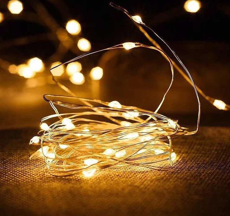 Led燈串 1米10燈 包電池銅線燈拍照道具手工藝品diy 房間裝飾小燈婚禮佈製求婚小燈串diy材料 興趣及遊戲 手作 自家設計 工藝用品及工具