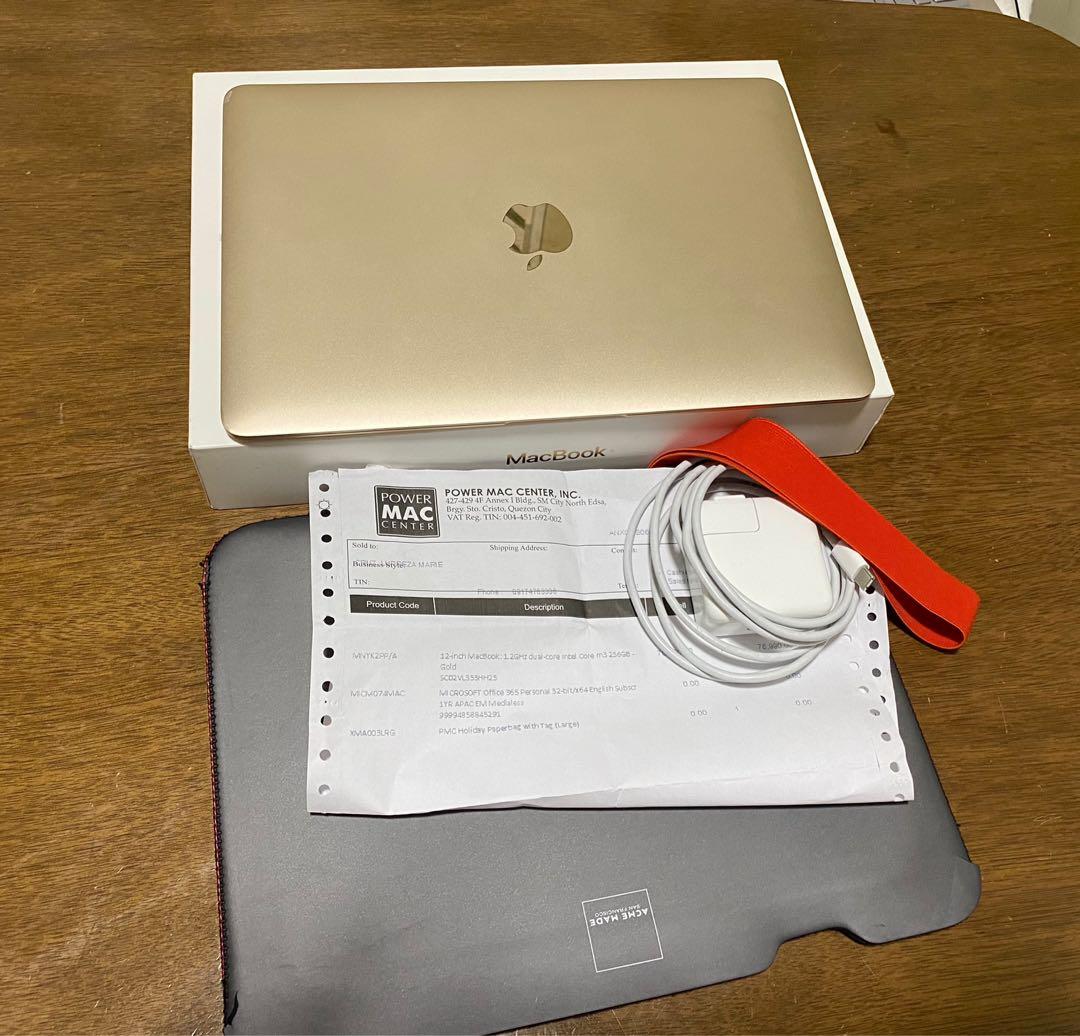 Macbook 12” 2017 Retina Gold (Category: Laptops & Notebooks) located in Manila. Submitted by mcp3493 (Listing ID 1043804179, Image 2). Description: complete w/original package box, type C charger bought from Powermac w/receipt worth P76,999 1.2 GHz Intel Core m3 Battery Cycle Count 254 no issues, no repair history, seldom used, 98% scratch-free, w/Acme Made protective case worth 3k+ giving for free see all other specs in the last 2 pics.