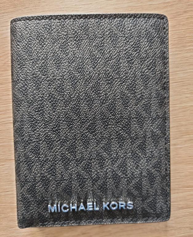 Michael Kors Passport Holder MK Print BLACK, Luxury, Bags & Wallets
