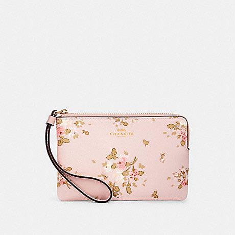 Coach rose cheap wristlet