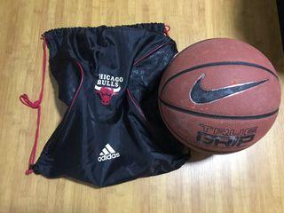 Nike basketball and Adidas drawstring bag