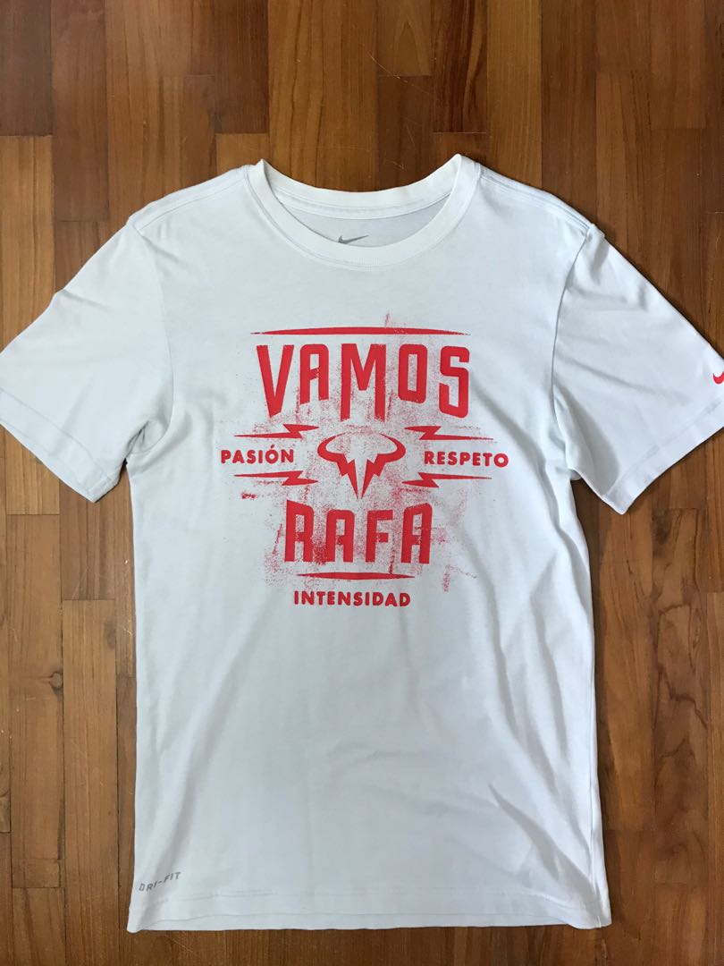 Nike 'Vamos Rafa' Nadal t-shirt, Fashion, Tops & Tshirts & Polo on Carousell