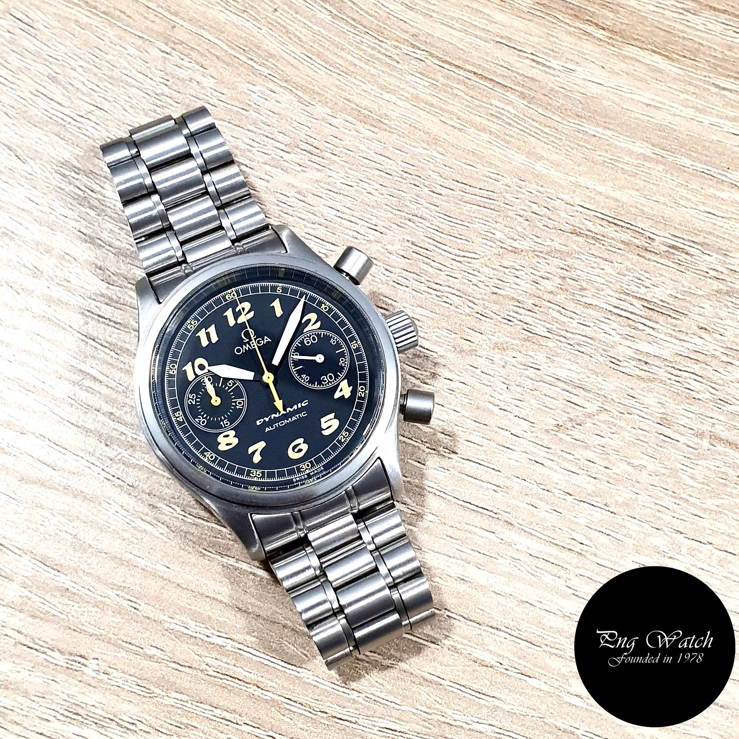 NOT AVAILABLE Omega Black Arabic Numeral Dynamic Chronograph REF