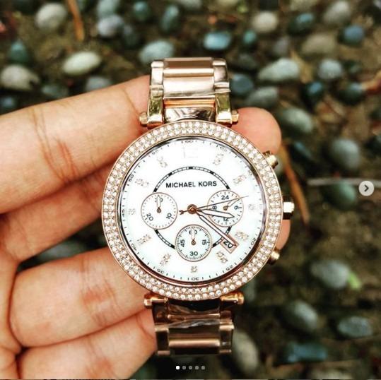 Michael kors parker rose gold watch hot sale