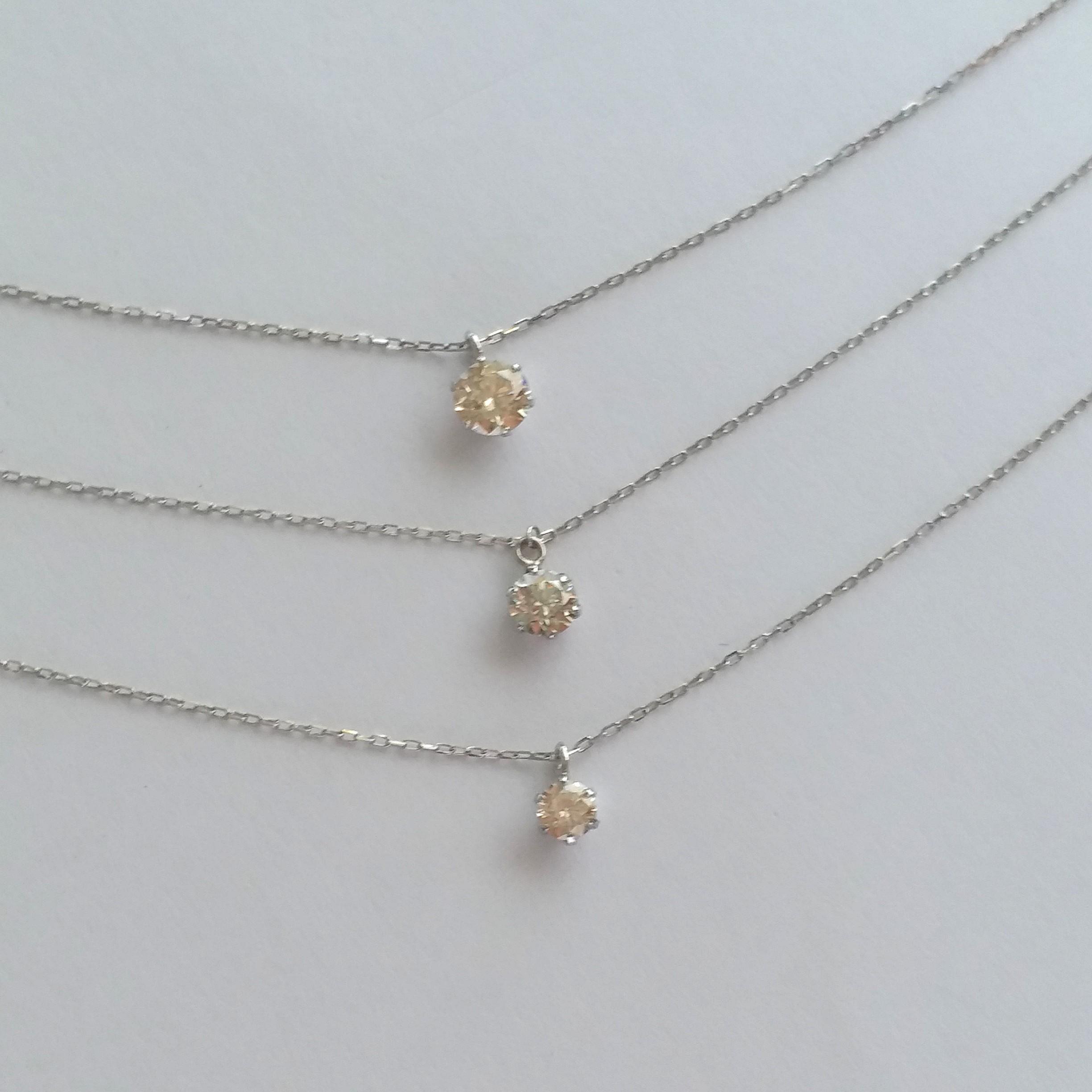 Pt900 鉑金10-20份鑽石頸鏈Platinum 0.10-0.20ct Diamond Necklace