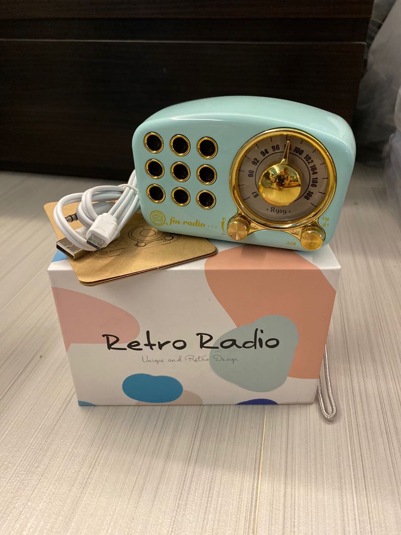 Vintage Radio-Greadio FM Radio with Old Fashioned Classic Style TF Card and MP3 Player Retro Bluetooth Speaker Strong Bass Enhancement Pink Bluetooth 5.0 Wireless Connection Loud Volume 