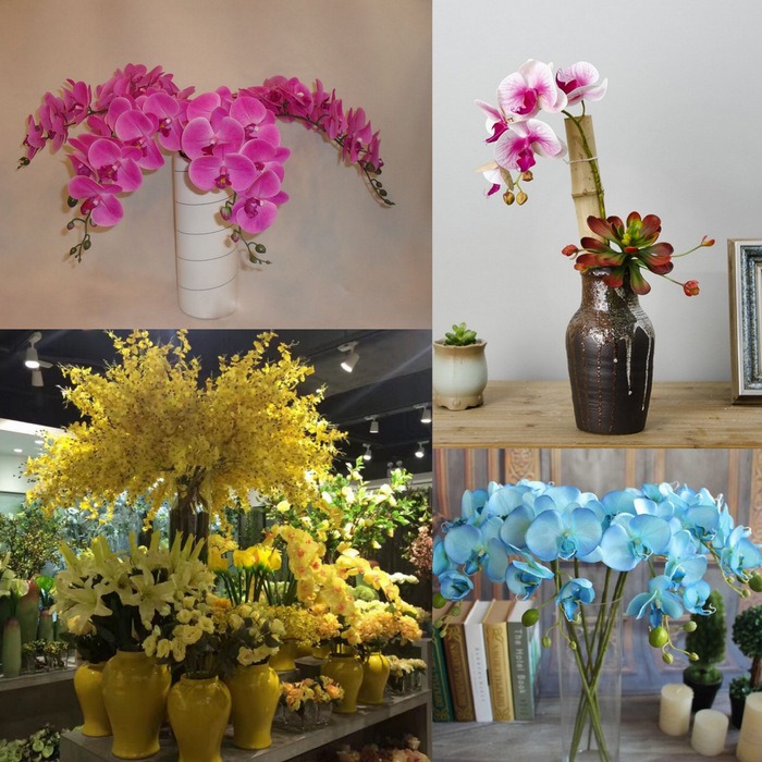 Silk Flowers Orchid Artificial Phalaenopsis Dancing Orchid