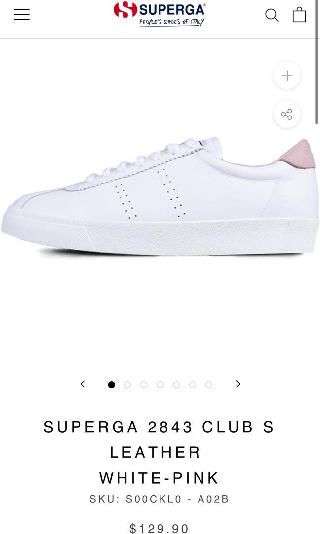 pink leather superga
