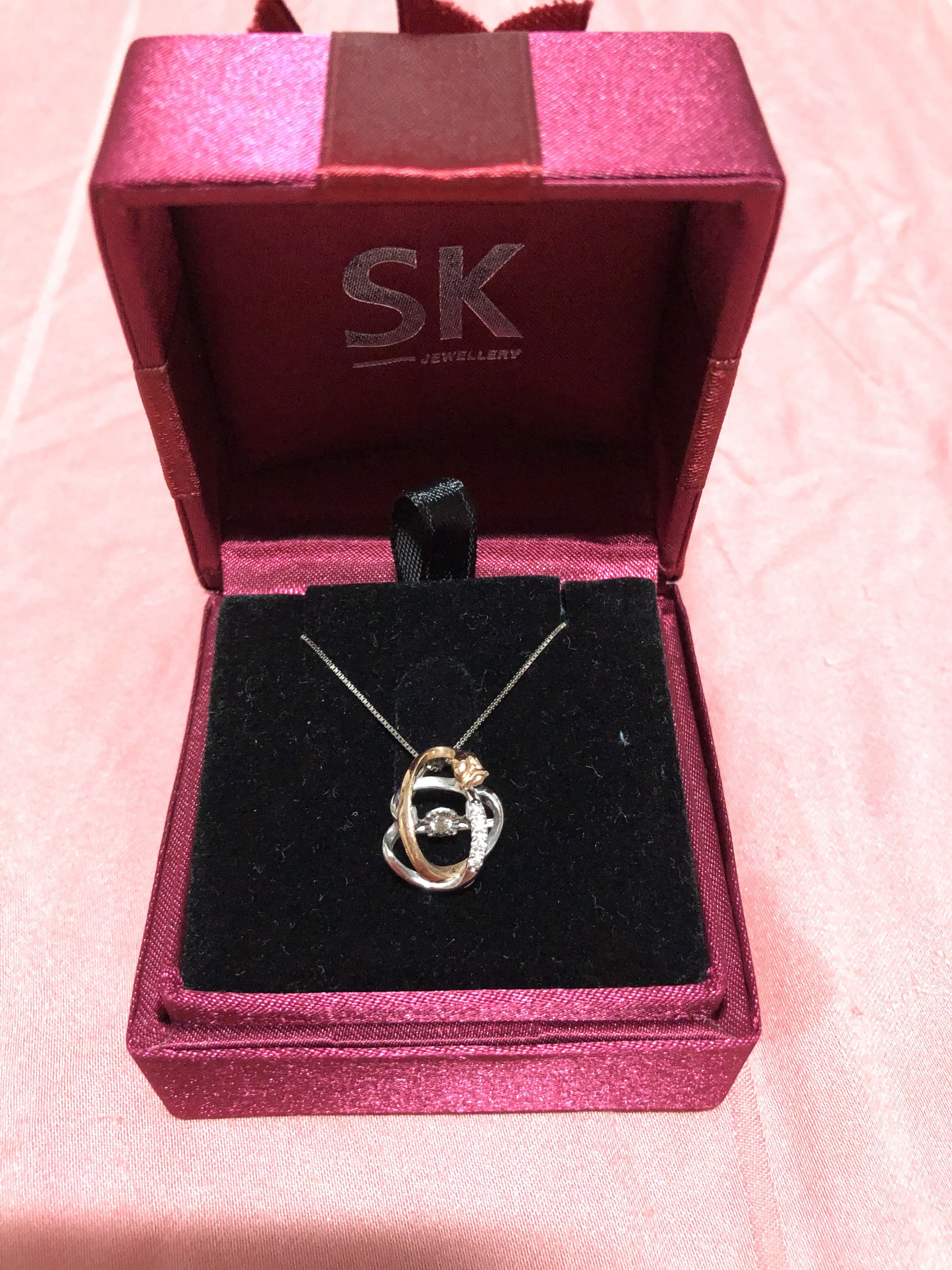 SK Dancing Diamond Rose Necklace Women s Fashion Jewelry Organisers Necklaces on Carousell