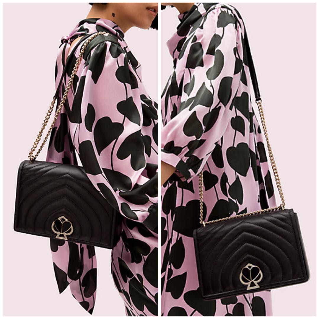 INSTOCK Kate Spade Amelia Twistlock Medium Convertible Chain Shoulder Bag  Handbag Slingbag Crossbody Black Quilted, Women's Fashion, Bags & Wallets,  Cross-body Bags on Carousell