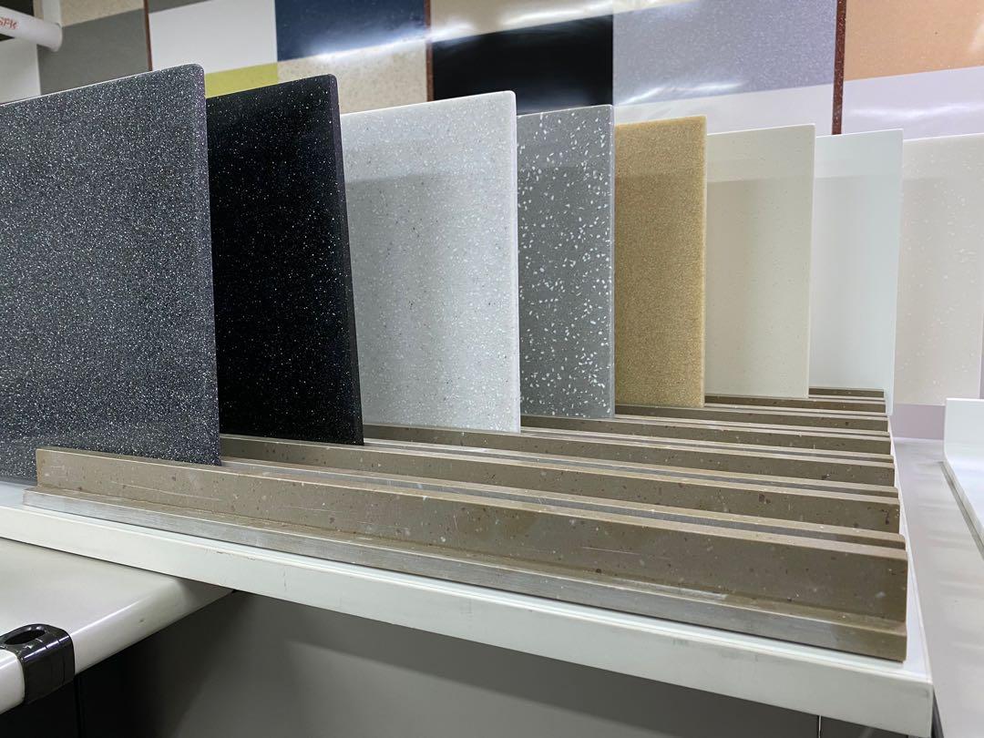 Solid Surface Table Top And Kitchen Cabinet Home Services Renovations On Carousell