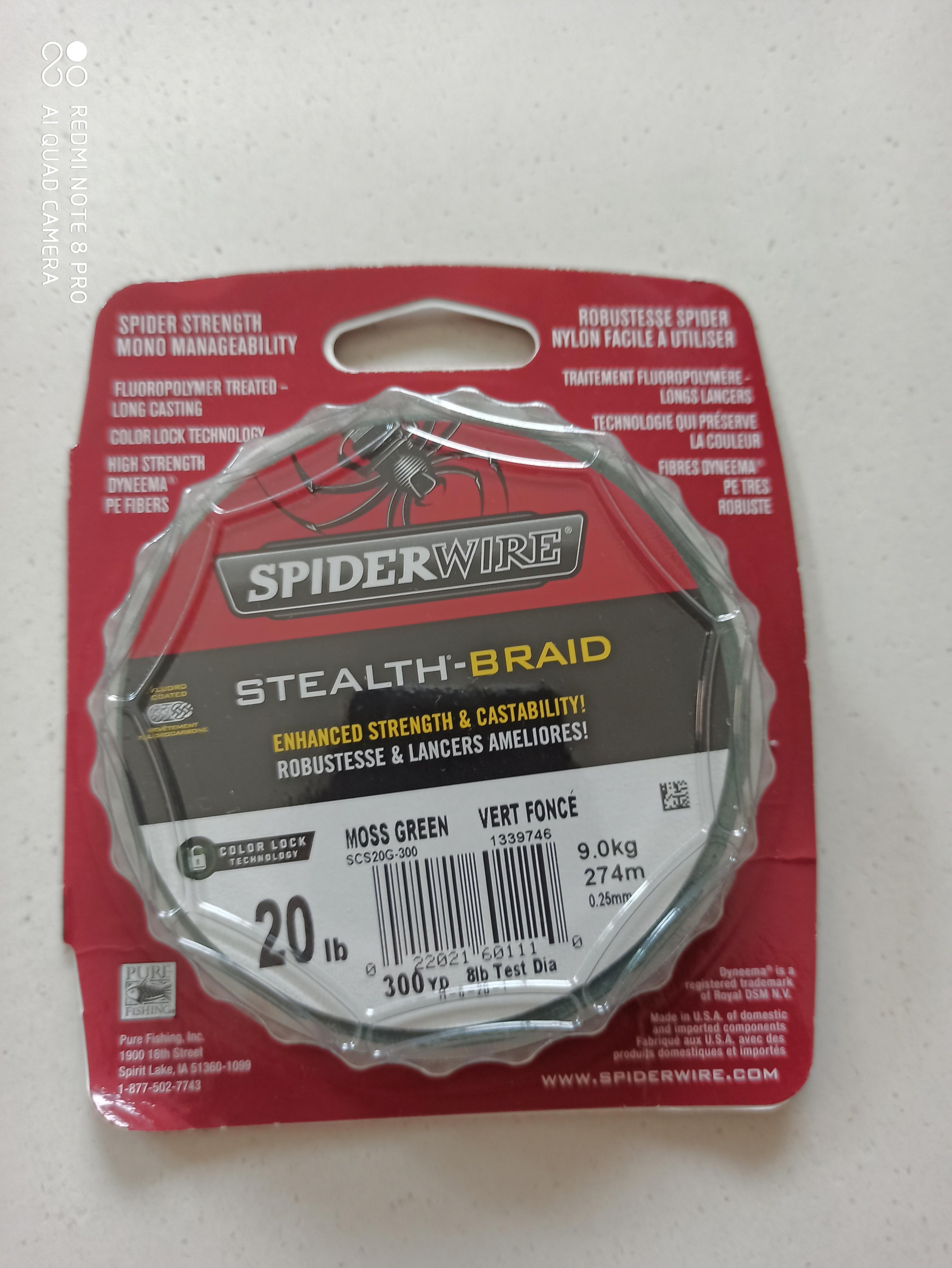 Spiderwire braid fishing line 20lb 300yards, Sports Equipment