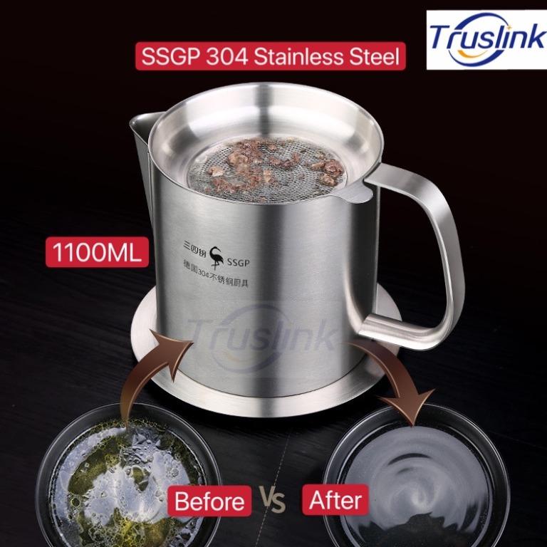 Ssgp 304 Stainless Steel Grease Isolation Oil Filter Strainer Colander Reuse Fry Oil Can Pot Oil Storage Home Kitchen Home Appliances Kitchenware On Carousell