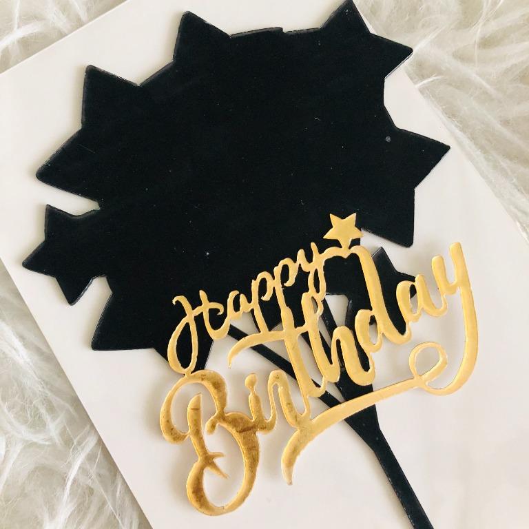 Stardust Birthday Cake Topper, Star Shine Cake Topper, Black Acrylic  Birthday Cake Topper